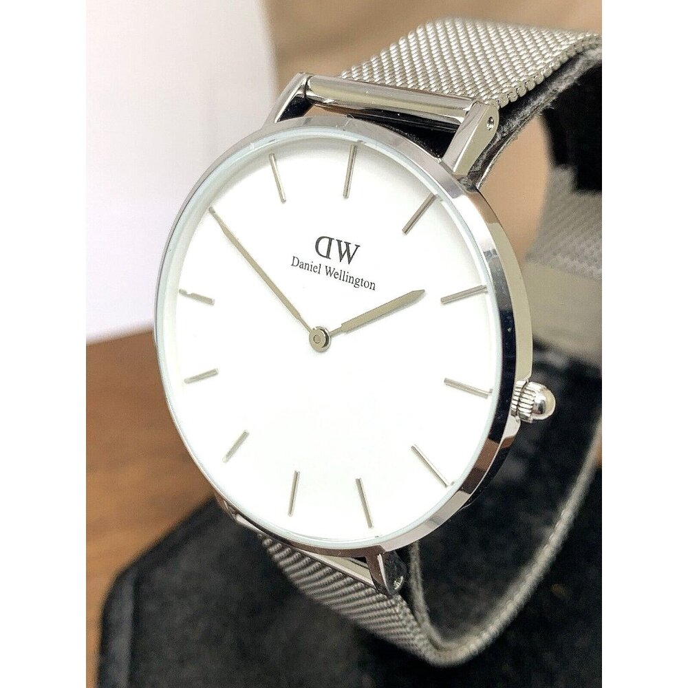 Daniel Wellington Womens Watch DW00100306 White Dial 36mm Silver Steel Mesh Band